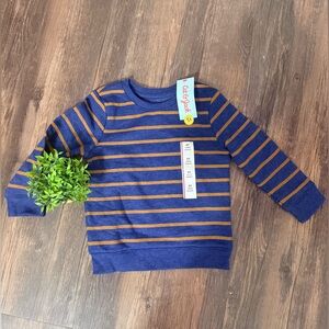 Cat & Jack Kids Navy and Orange Striped Sweater